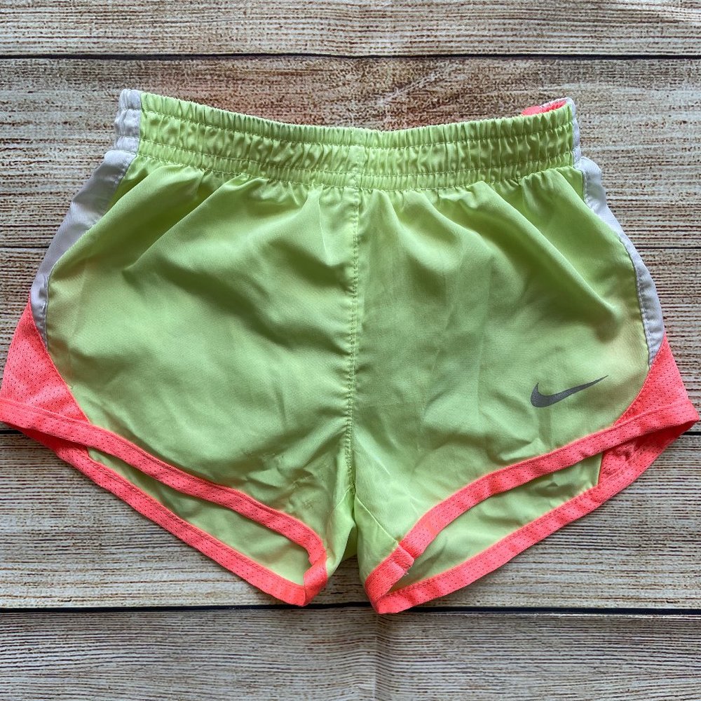 Nike Dri-Fit Youth Girls Neon Athletic Running Active Shorts Lined Size 3t